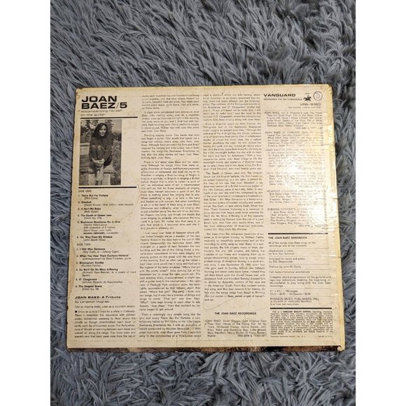 Joan Baez 5 LP 1964 Vanguard VSD 79160 1964 Original Vinyl Folk Stereo - Picture 3 of 13